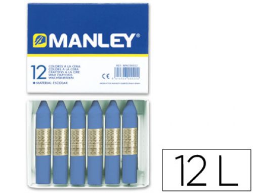 Lapis de cera manley 12 unidades azul ultramar , Manley , 22256 , 8414326046130